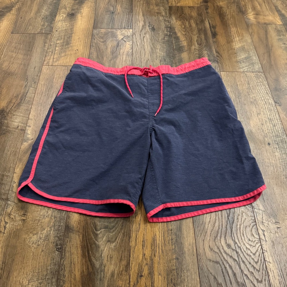 George Mens Swim Trunks Board Shorts Navy Blue Red XL 40-42 Lined Beach Swimwear